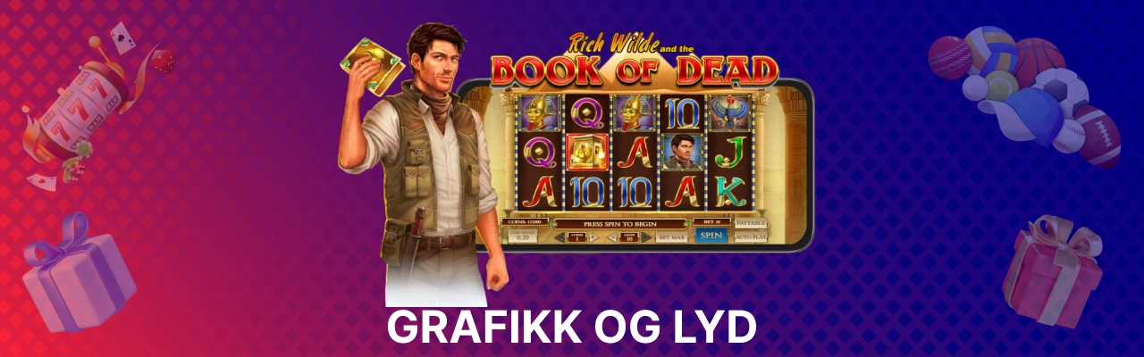 Grafikk og lyd hos book of dead
