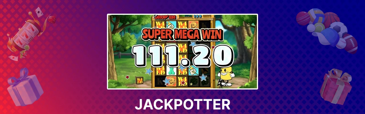 Jackpotter i spilleautomaten drop em