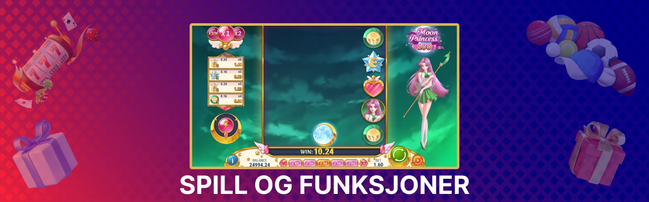 Spille moon princess 100 i norge